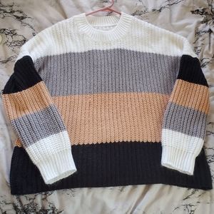 Colorblock striped sweater